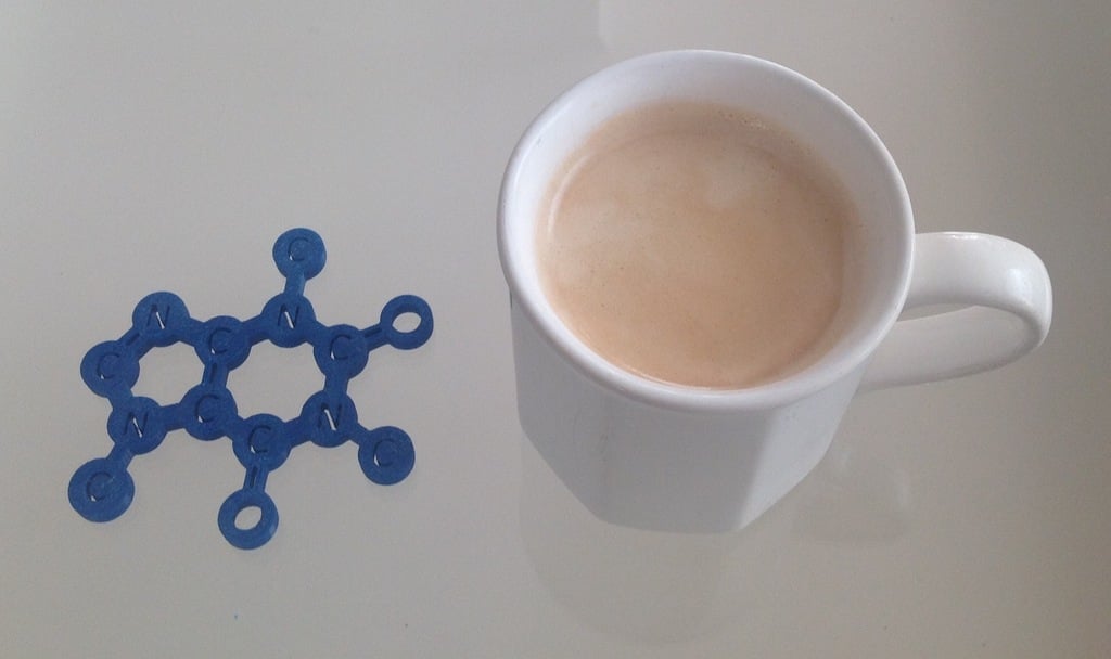 Mantel individual de molécula de cafeína para tazas de café