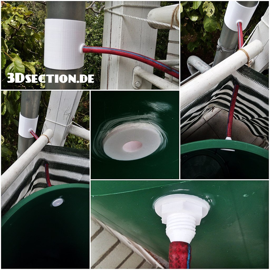 Colector de lluvia de tubo de 98 mm con función de parada automática para manguera de jardín de 1/2 pulgada