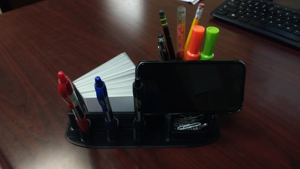 Organizador de escritorio Remix con portalápices, soporte para teléfono, tarjetero y bandeja para sujetapapeles