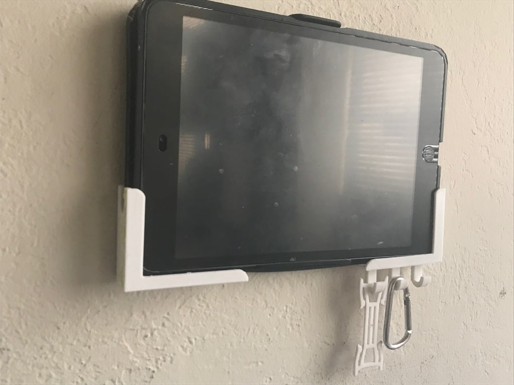 Soporte de pared para iPad mini de dos partes con ganchos