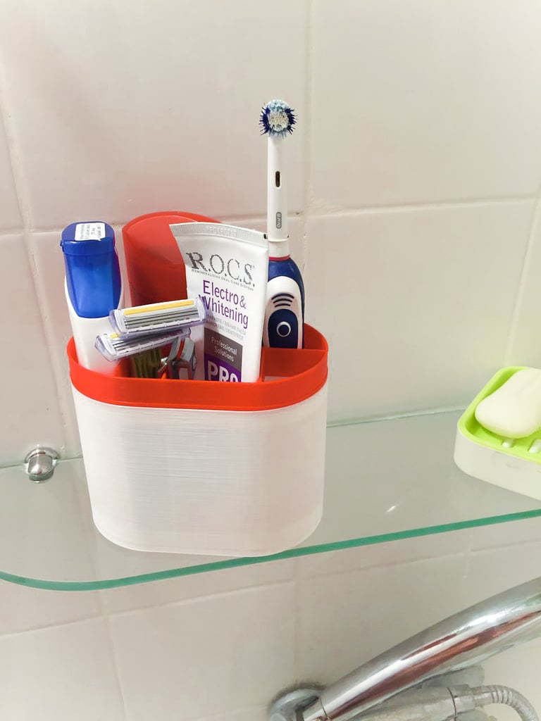 Caja de baño de viaje para cepillo de dientes, pasta de dientes, champú y más