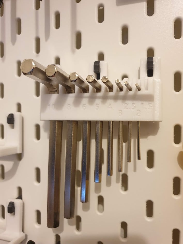 Porta llaves hexagonal para IKEA Skadis