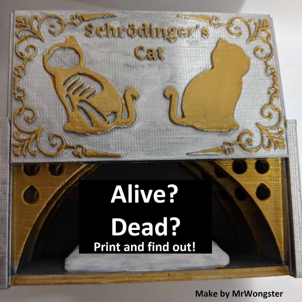 Impresión 3D del gato de Schrödinger, demostración física de la teoría de la mecánica cuántica