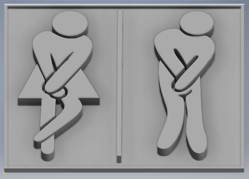 Letrero para baño de restaurante: versión separada para hombre y mujer