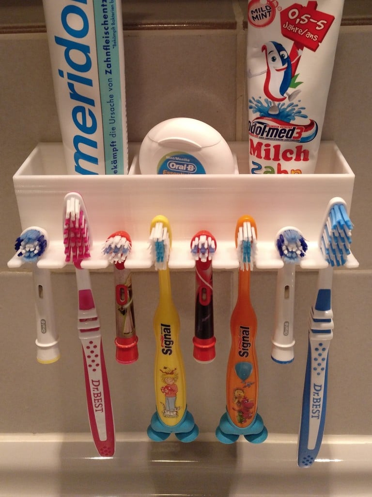 Organizador de baño de pared para cepillos y pasta de dientes