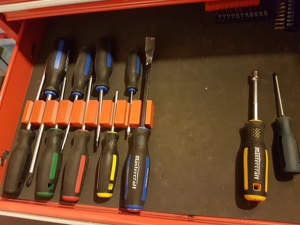 Organizador de destornilladores para cajón de herramientas