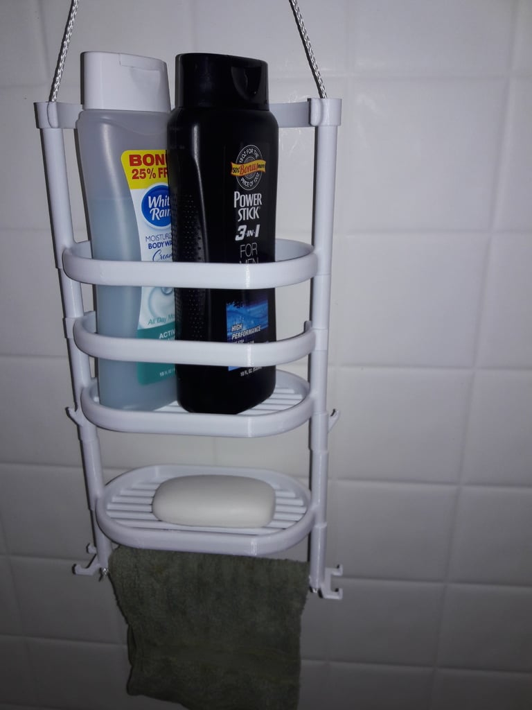 Caddy para cabina de ducha BIG Daddy con estante ajustable y soporte para jabón y hojas de afeitar