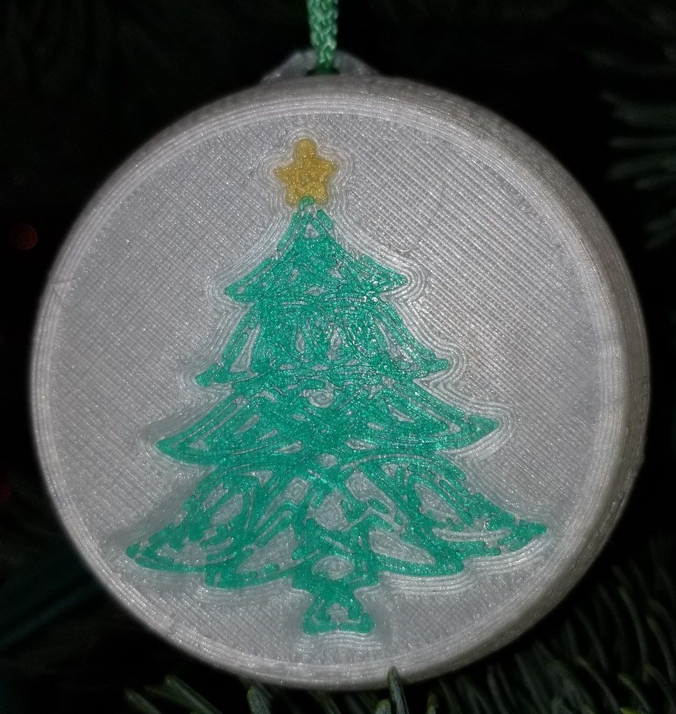 Más bolas navideñas con motivos de ángeles y árboles de Navidad (extrusor único, varios colores)