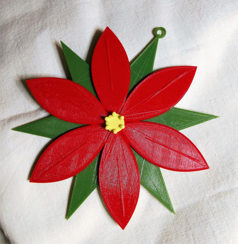 Planta navideña Poinsettia para impresión en tres colores
