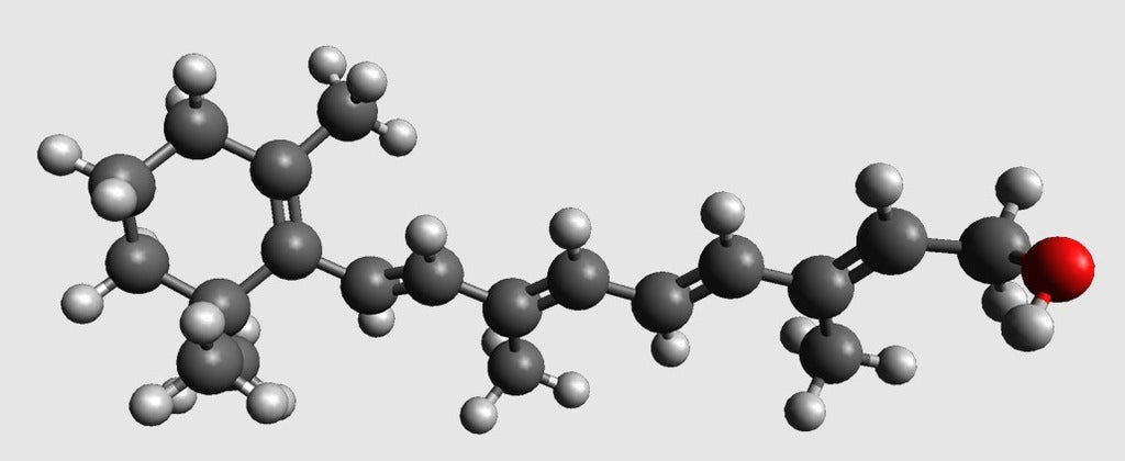 Modelo molecular del retinol (vitamina A) - Modelo a escala atómica