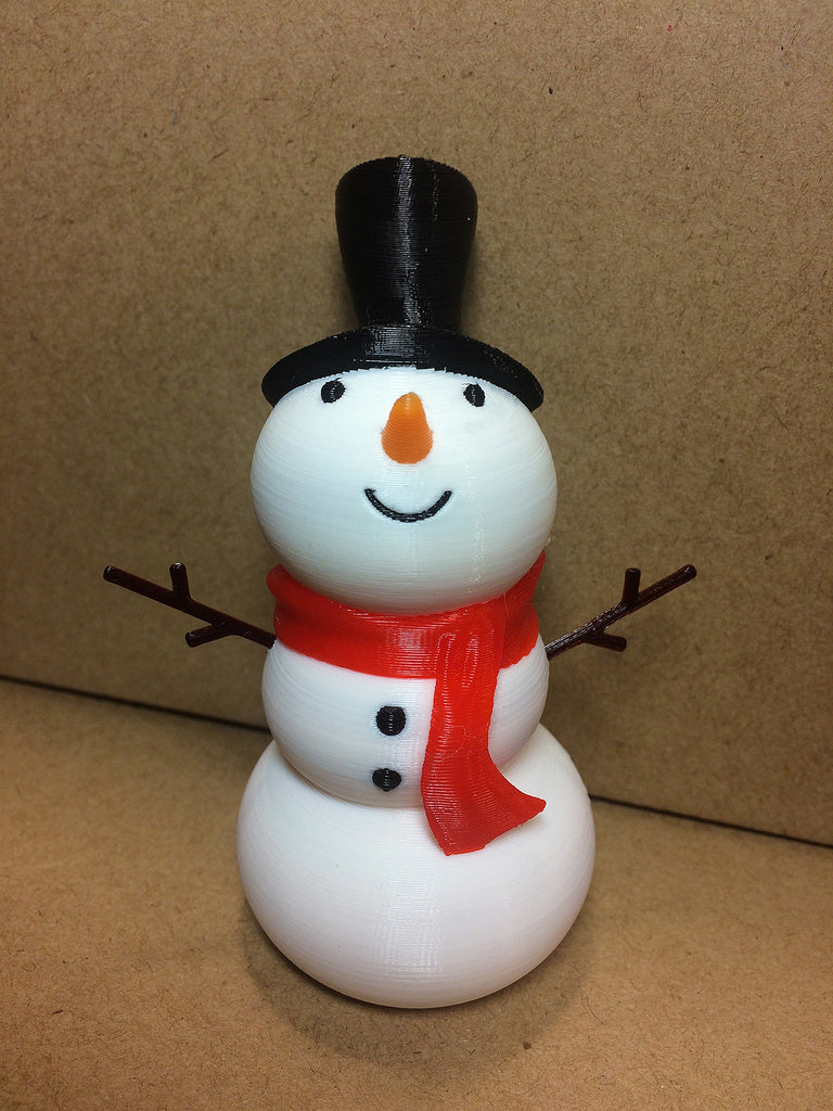 Adorno de muñeco de nieve multicolor para Navidad (remezcla multiextrusora)