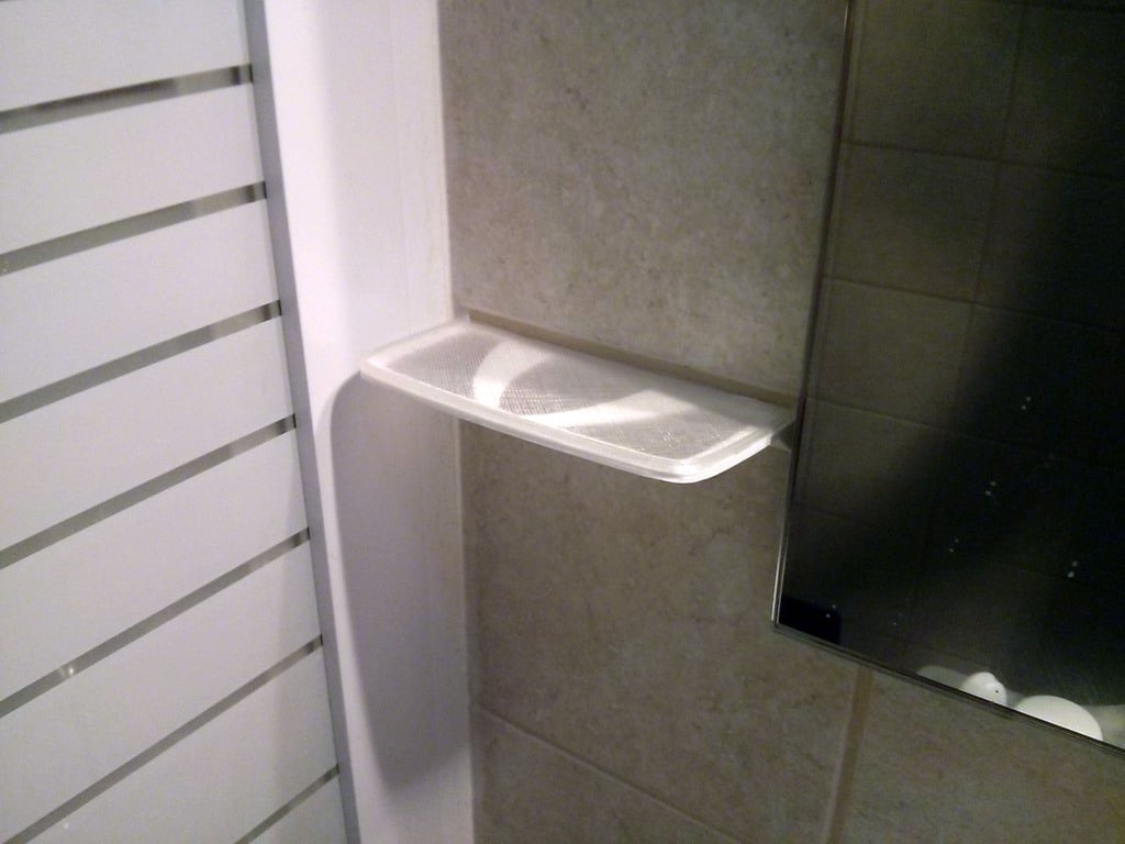 Estante de baño con bandeja transparente