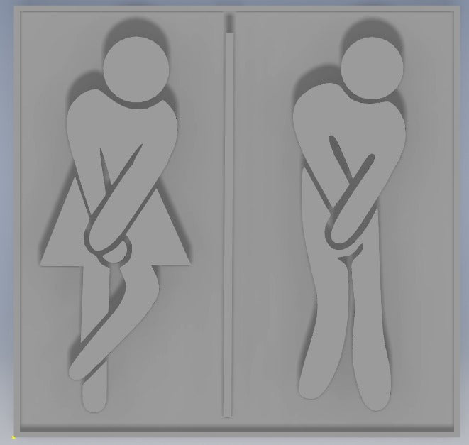 Letrero para baño de restaurante: versión separada para hombre y mujer