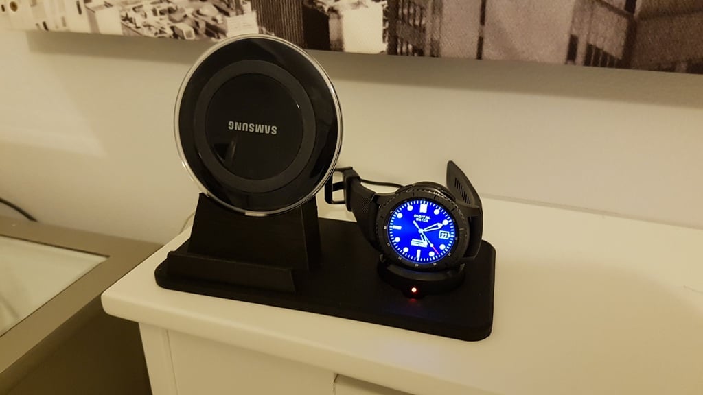 Soporte para teléfono y reloj para cargador Samsung Galaxy y Gear S3
