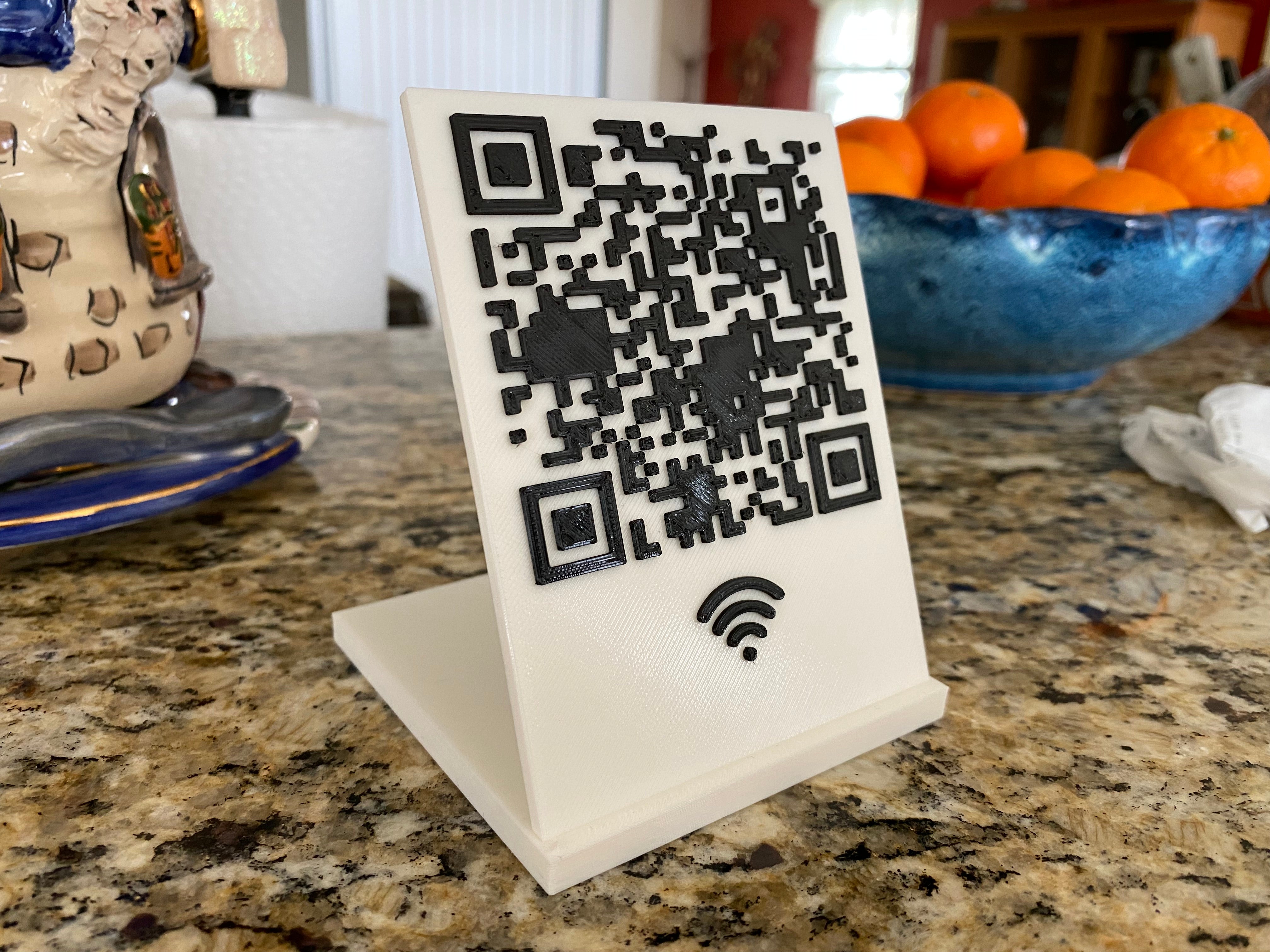 Cartel con código QR WiFi y soporte