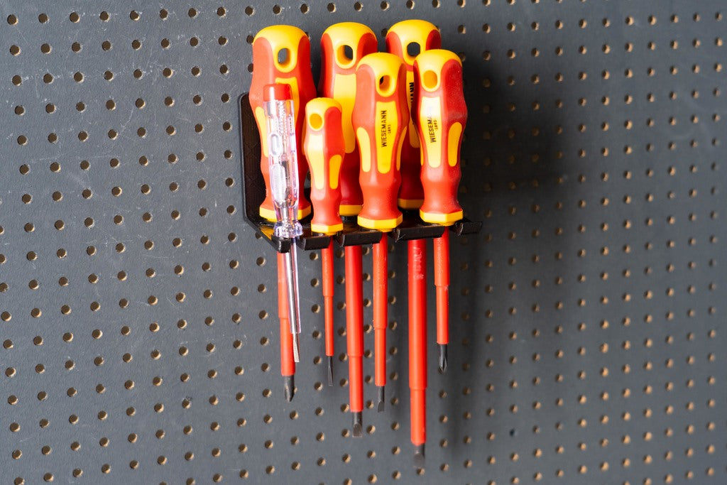 Soporte para juego de destornilladores de electricista, 7 piezas 012 I, para tornillos o tablero perforado