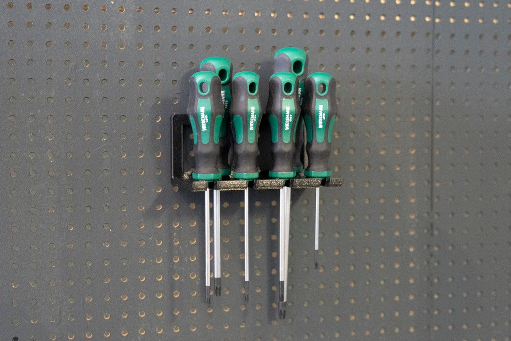 Soporte de pared para juego de destornilladores TX de 6 piezas (058 I) para tornillos o panel de rejilla