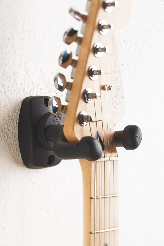 Soporte de pared universal para guitarra con sujeción por gravedad y piezas móviles