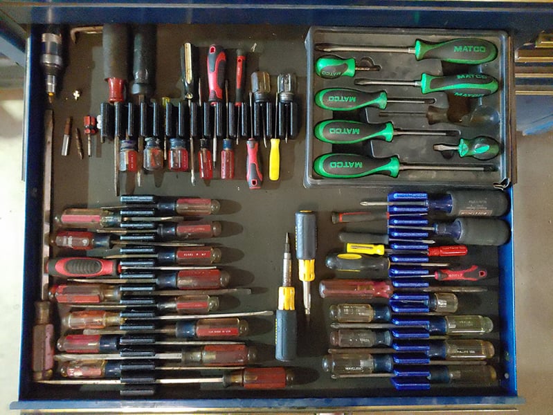 Portadestornilladores magnético para cajón de herramientas