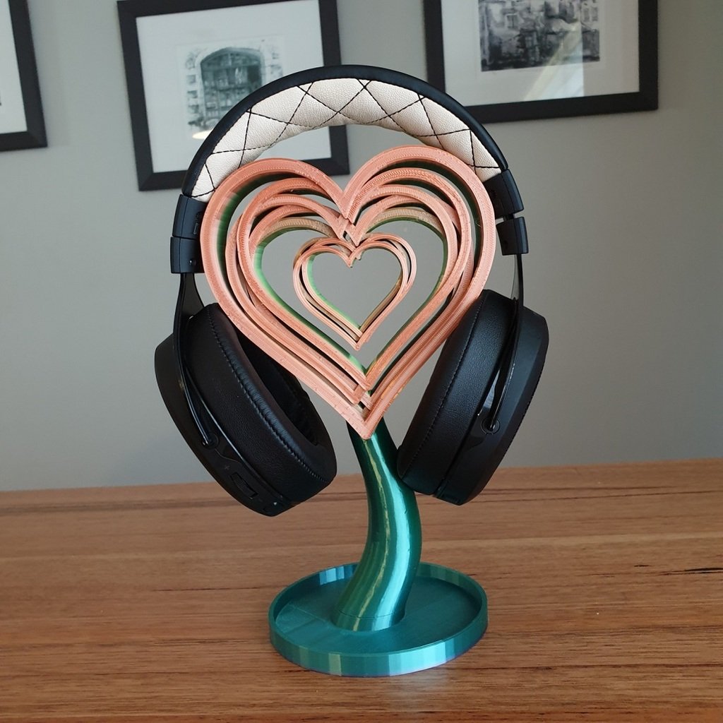 Adorno y soporte para auriculares Love Hearts
