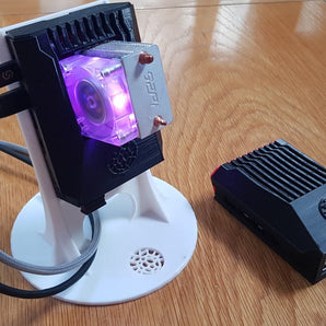 Carcasa Overclocked Raspberry Pi 4 con soporte y soporte SSD