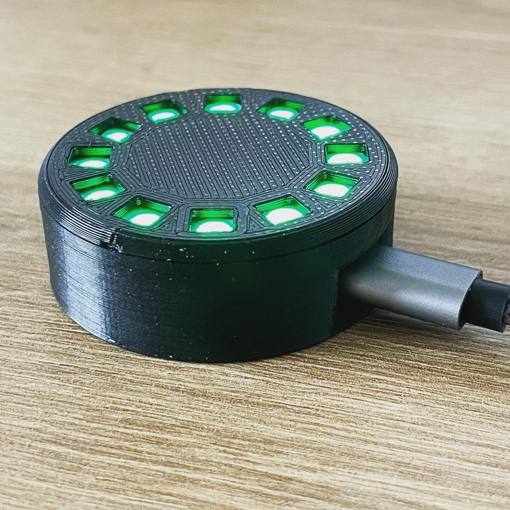 Caja de luz anular de 12 LED con espacio para microcontrolador
