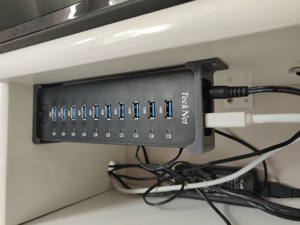 Soporte para concentrador USB de 10 puertos TeckNet debajo del escritorio