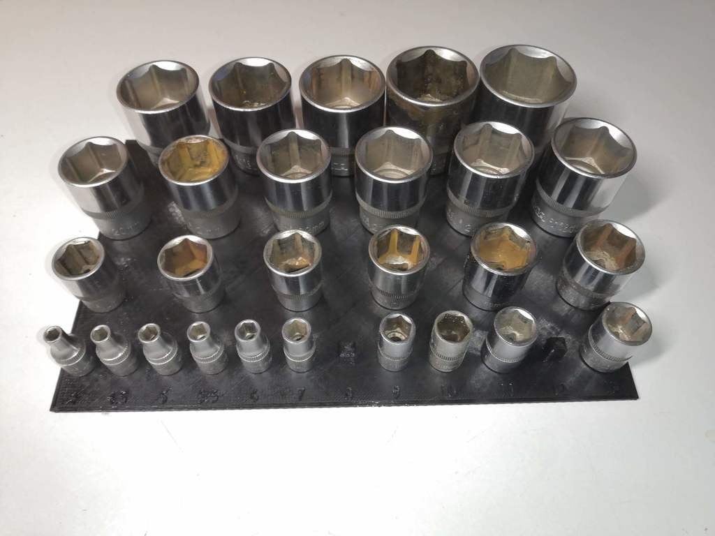 Organizador de enchufes de 4-32 mm con etiquetas de tamaño
