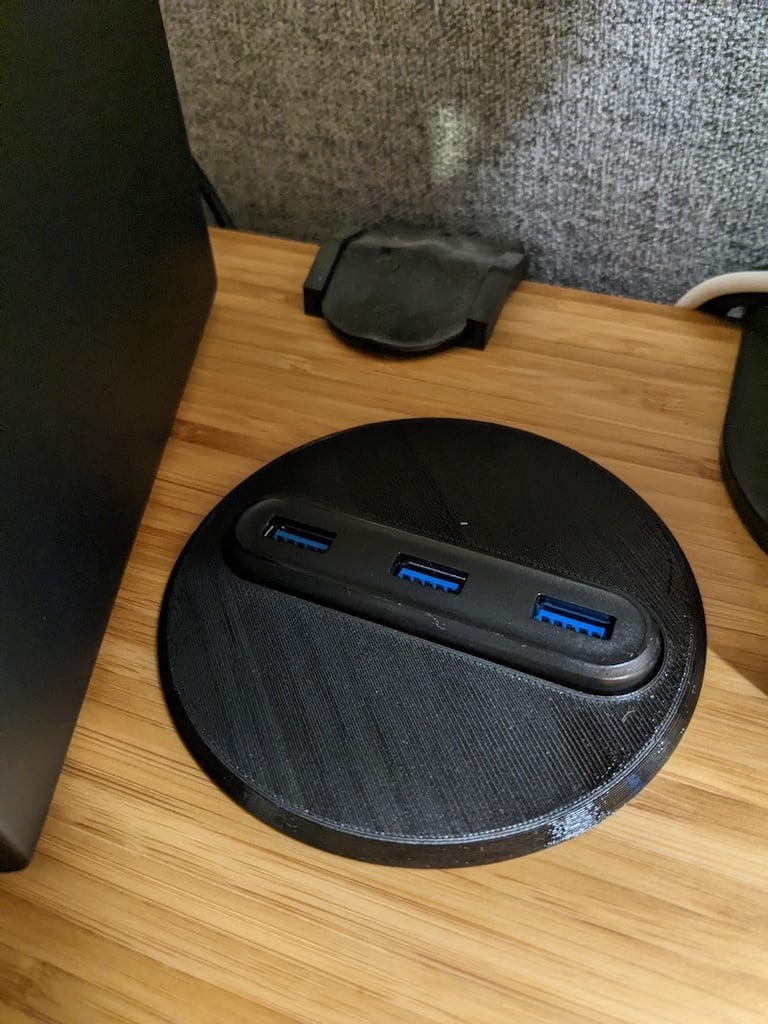 Soporte de concentrador USB con ojal para escritorio (80 mm / 3,15 pulgadas)
