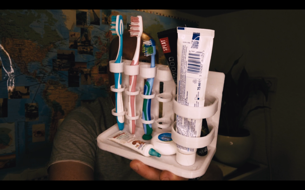 Organizador de baño para soporte para cepillos de dientes y pasta de dientes