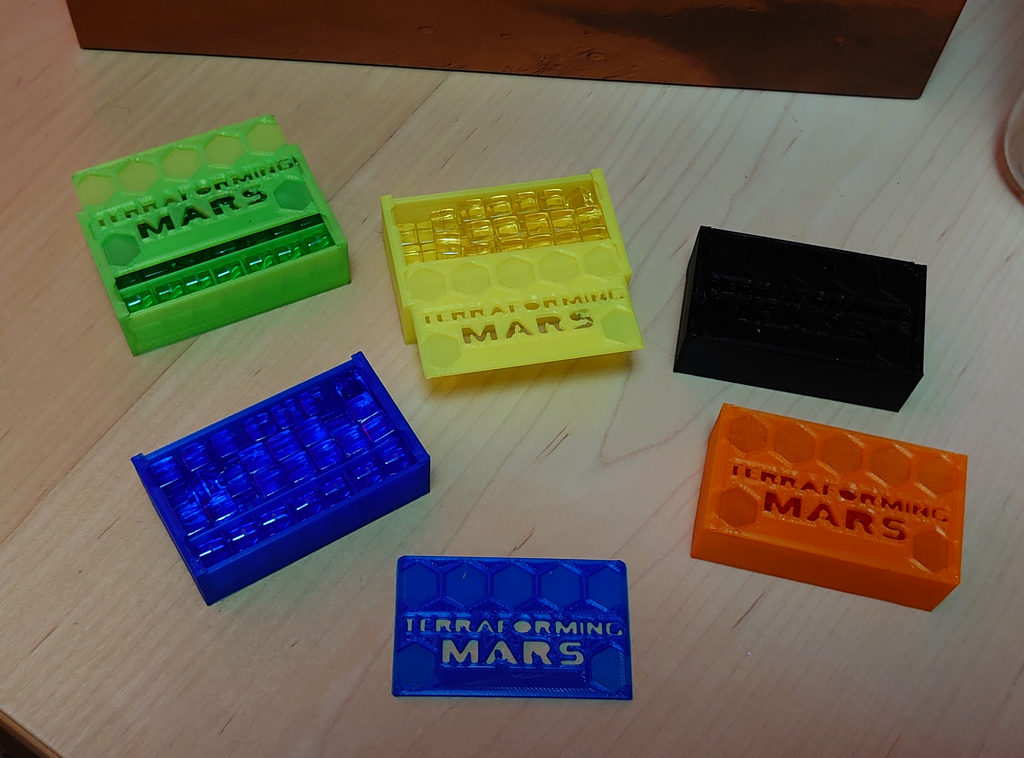 Portamarcadores de jugador de Terraforming Mars con espacio para marcadores de delegado de expansión v.1