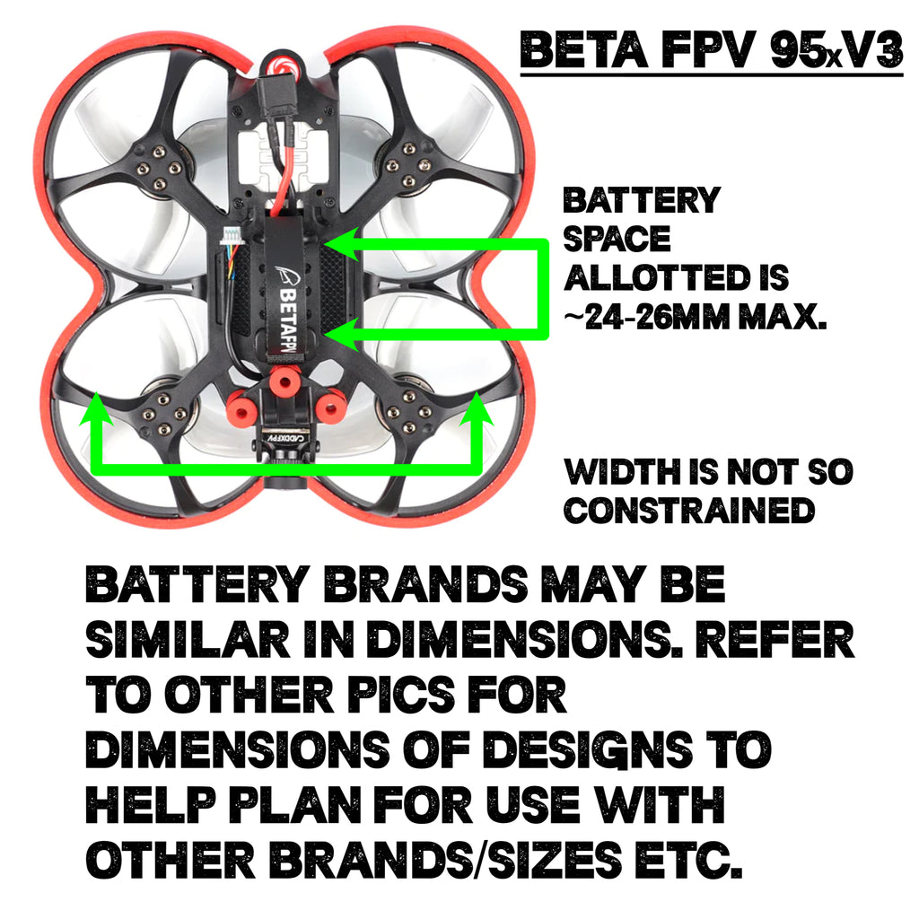 Soporte de batería para drones Beta FPV 95x