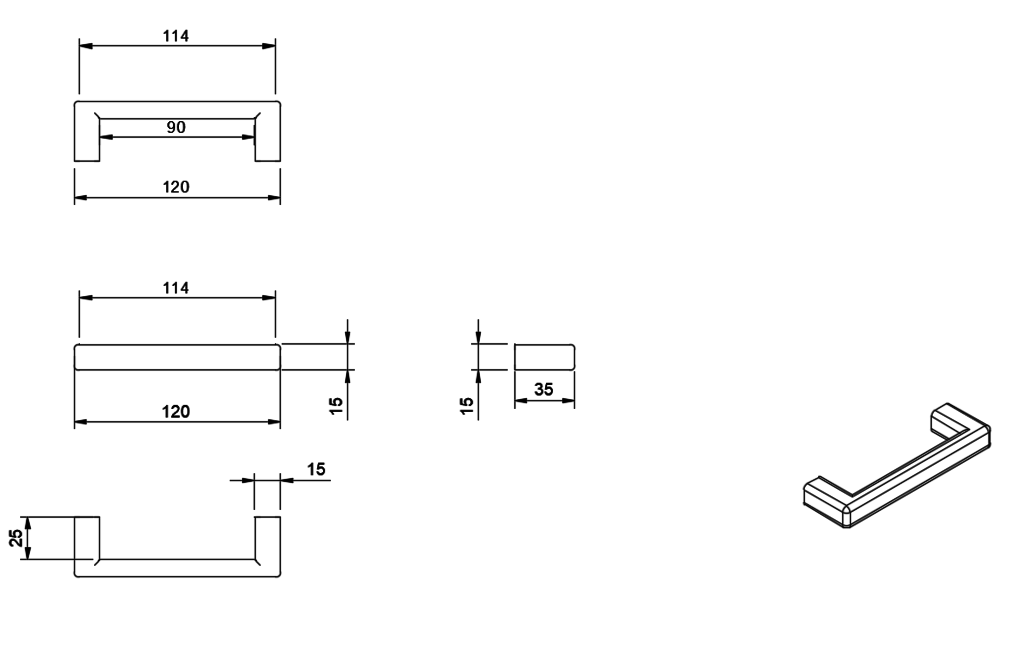 Cómodas y útiles asas (120/140mm) para muebles y cajas, múltiples variantes