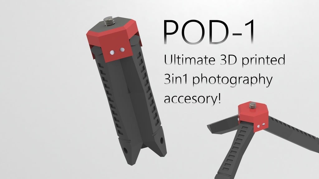 Accesorios fotográficos 3 en 1 POD-1 Ultimate: cámara, empuñadura, monopié, trípode