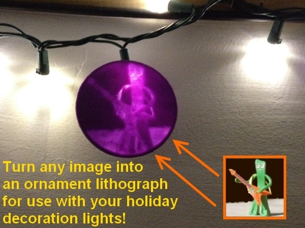 Lithopane de adorno personalizado para juego de luces navideñas