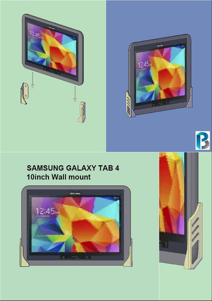 Soporte de pared para Tablet/Smartphone para Galaxy Tab 4